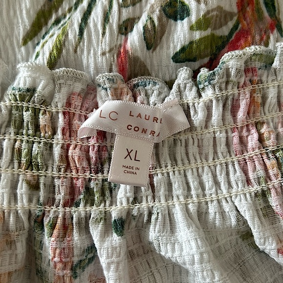 LC Lauren Conrad Tropical Floral Ruffle Straps Tank Top Shirt **Size XL**🦜🦜 - Picture 4 of 4